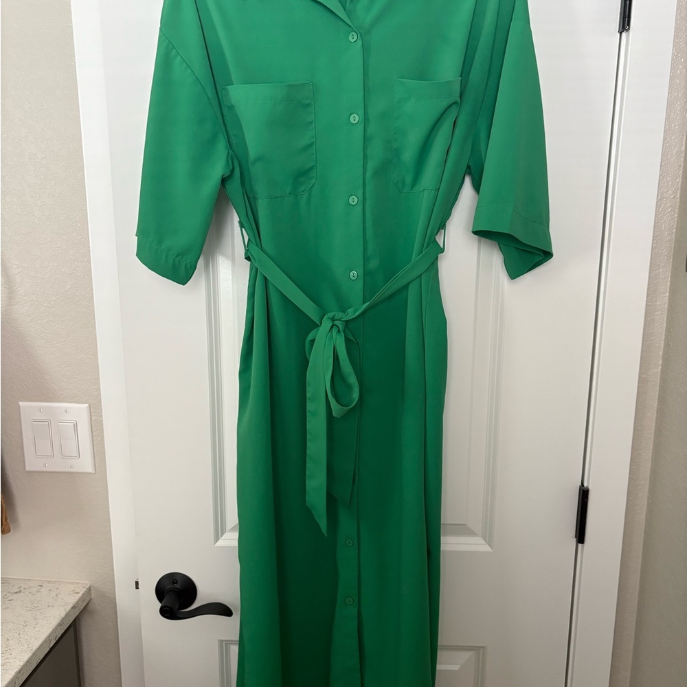 HYFVE Vibrant Green Long Sleeve Dress